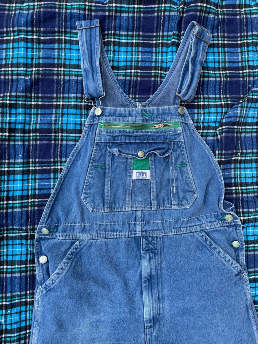 Liberty | Medium Wash Straight Leg Retro Denim Bib Overalls - Picture 5 of 12